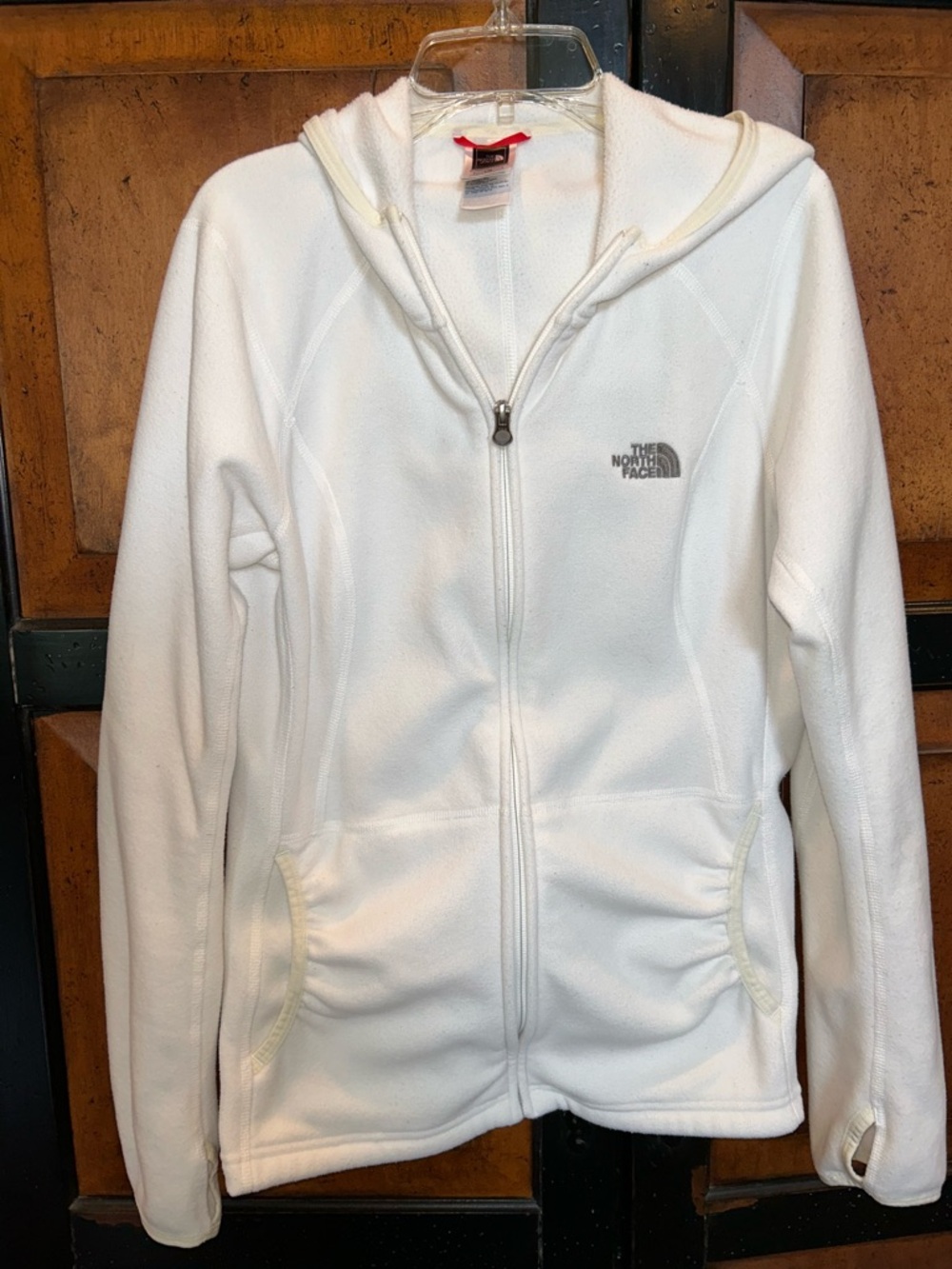 The North Face White Women's Full-Zip Teddy Fleece Hoodie